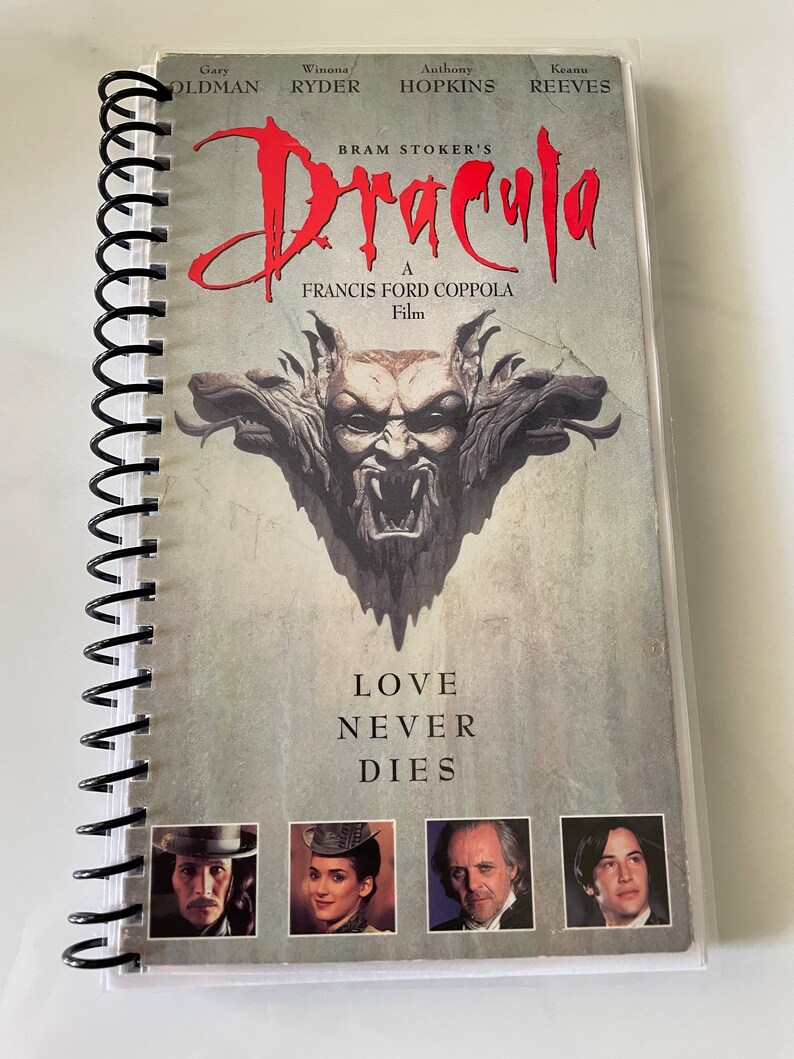 90s Dracula Movie VHS Upcycled Spiral Bound Notebook Vintage Winona ...