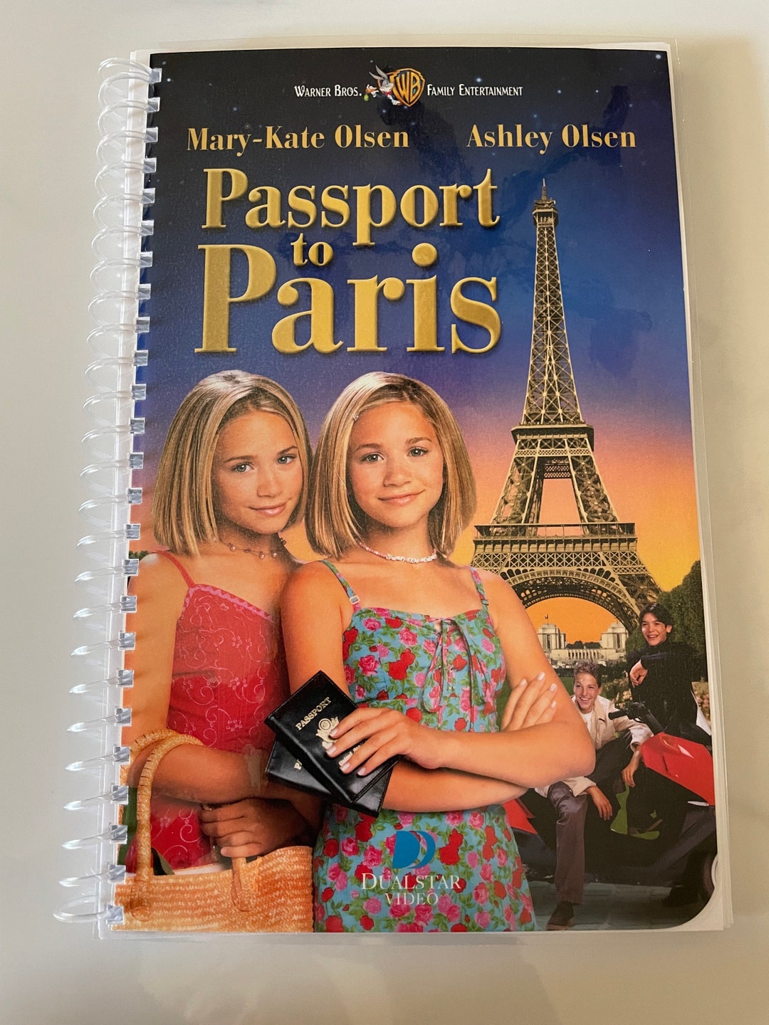 Passport to Paris Mary Kate and Ashley Olsen 90s Movie VHS Upcycled Spiral Bound Notebook ...