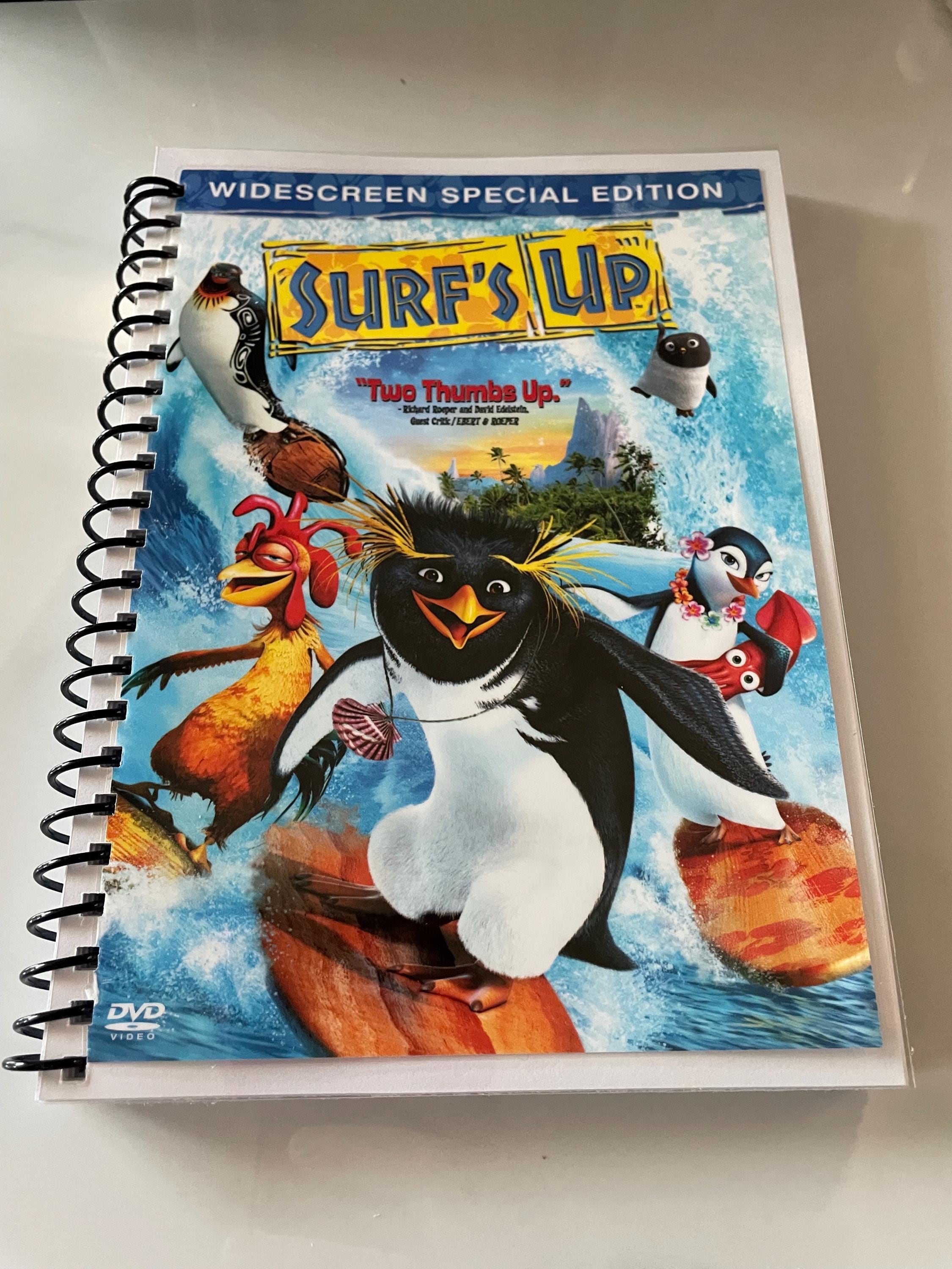 Surfs up 2007 Movie DVD Upcycled Spiral Bound Notebook Notepad