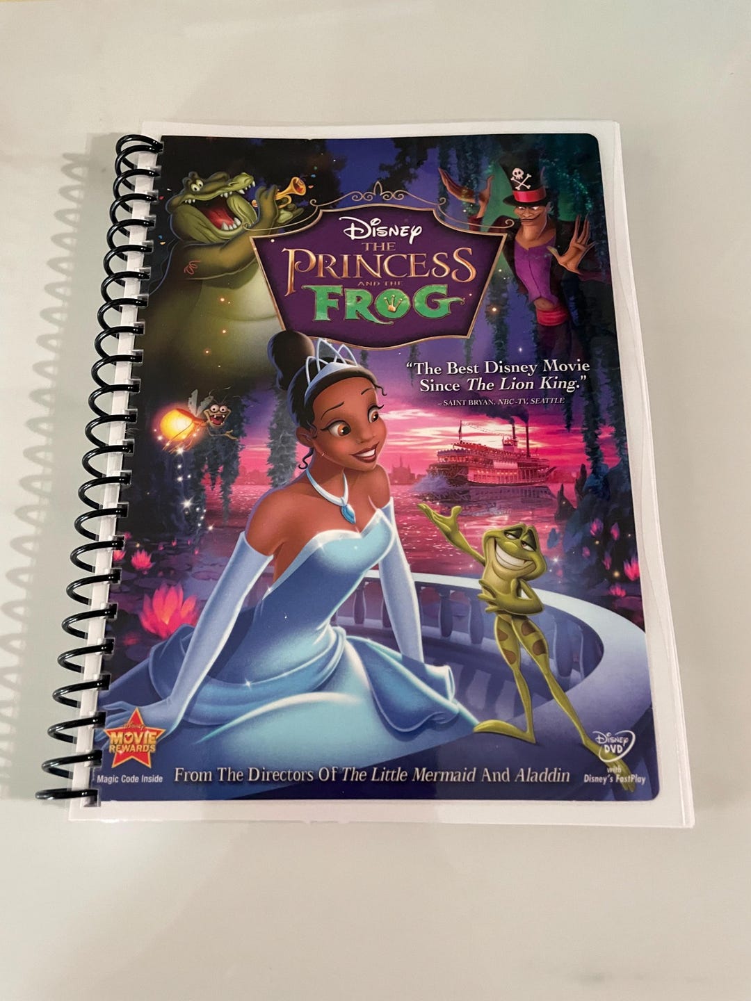 Walt Disney the Princess and the Frog Movie DVD Upcycled Spiral Bound ...
