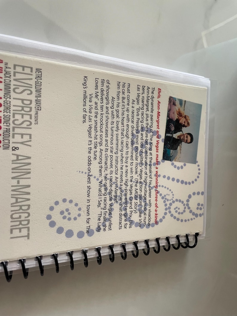 Viva Las Vegas Movie VHS Video Upcycled Spiral Bound Notebook Notepad ...