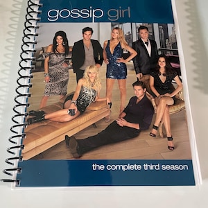 Gossip Girl Season 3 DVD Upcycled Spiral Bound Notebook Vintage TV Show Blair Waldorf Serena Van Der Woodsen Gift Idea Stocking Stuffer