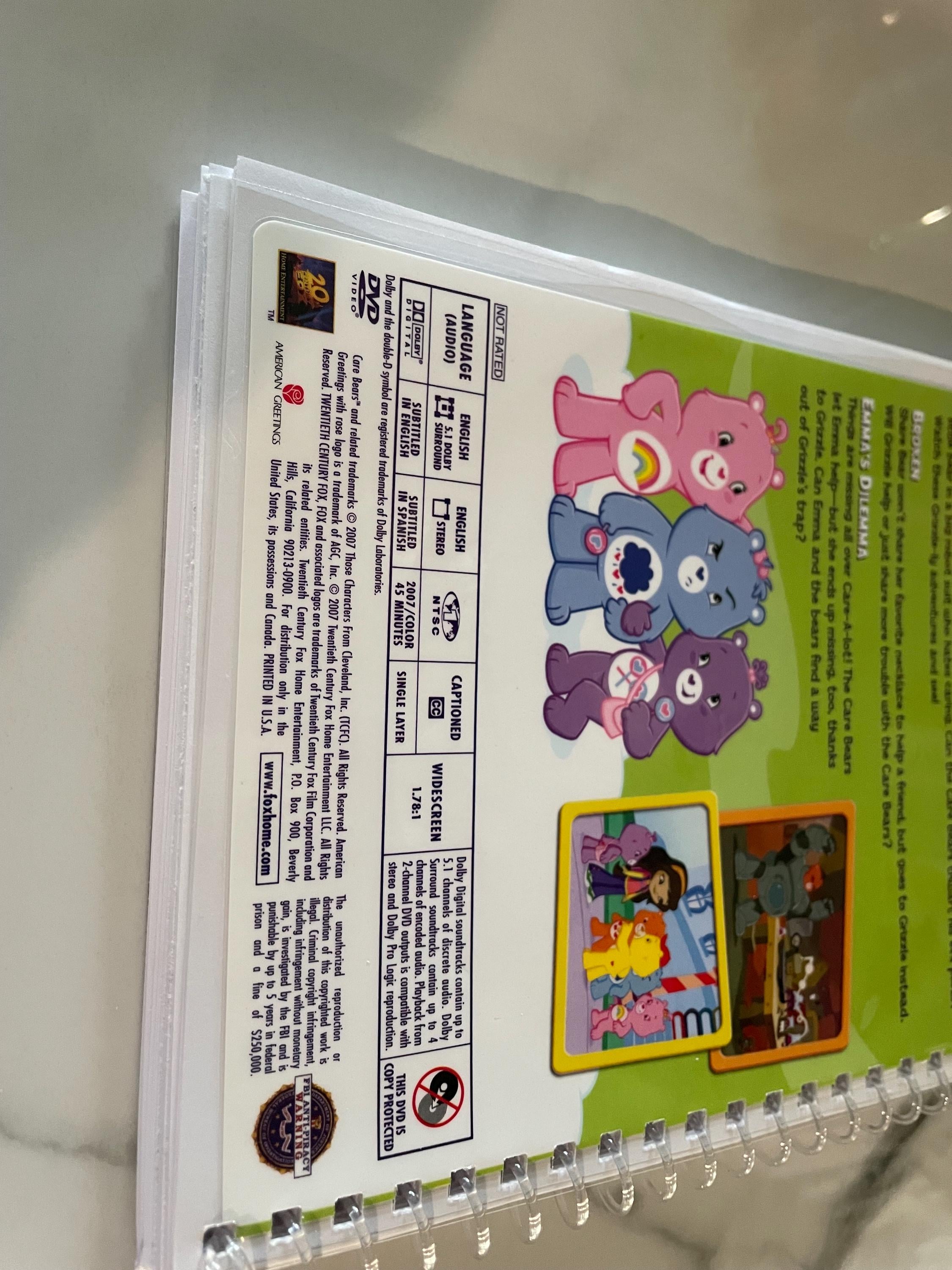 Cartoon Care Bears Grizzley-ly Adventures Movie Video DVD Upcycled