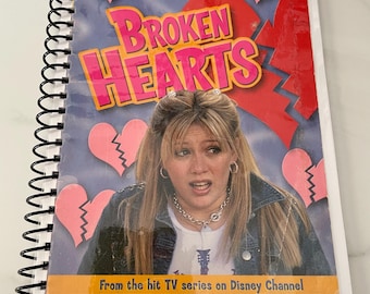Disney Channel Lizzie McGuire Broken Hearts Book Upcycled Recycled Spiral Bound Notebook Notepad Vintage Gift Ideas Nostalgia Hilary Duff