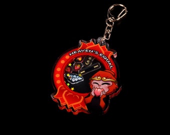 Sun Wukong Shaker Keychain - 3&quot; Acrylic Charm with Magic Glitter - Featuring Ruyijingubang, Peaches, and Headband