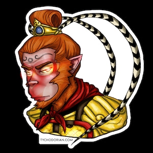 Sun Wukong Monkey King Holographic Sticker 3&quot; x 3&quot;