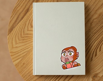 Chibi Peach Sun Wukong Monkey King Holographic Sticker 3&quot; x 3&quot;