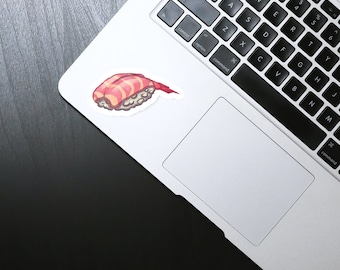 Ebi Nigiri Sushi Aufkleber | Niedliche Garnele Nigiri Vinyl Aufkleber | Japanisches Foodie Geschenk für Laptop & Wasserflasche