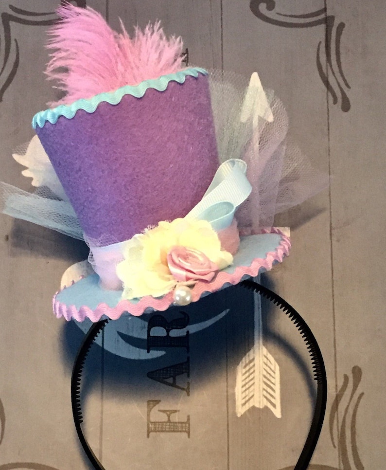Tea Party Hat Felt Top Hat Headband Mad Hatter Decoration Etsy