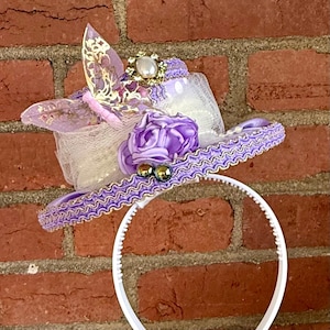Lavender Butterfly Fascinator - Etsy display picture 3