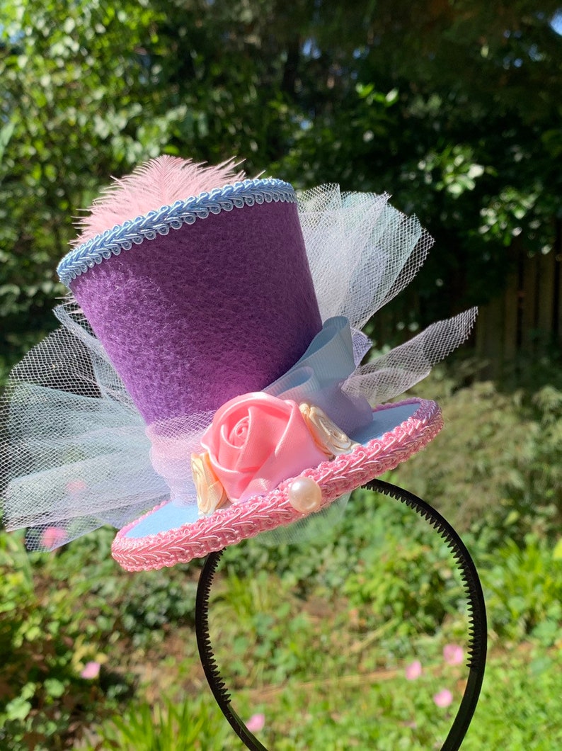 Tea Party Hat Felt Top Hat Headband Mad Hatter Decoration Etsy