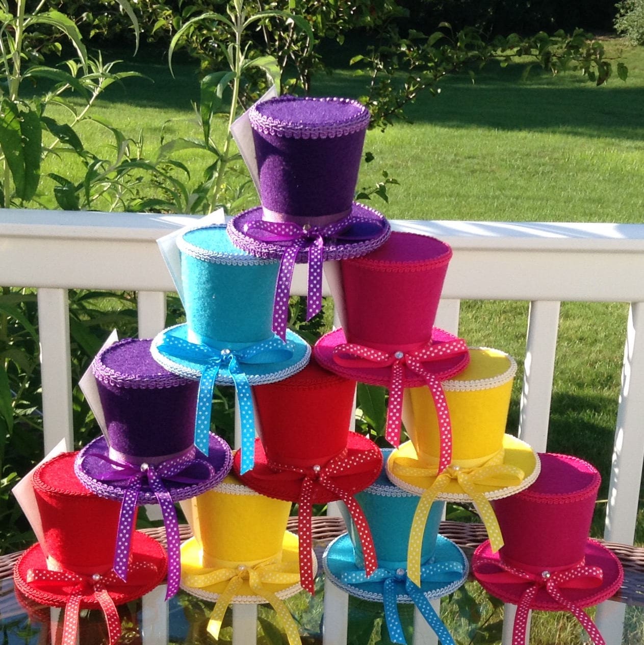 Mad Hatter Tea Party Decorations set of 6 With Alice in Wonderland Playing  Cards, Felt Top Hats 4.5 Tall Onederland, Bridal Shower 