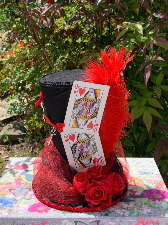 Queen of Hearts Centerpiece 8 Tall With Playing Cards Satin Mad