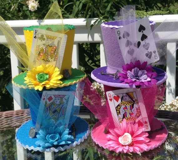 10 Alice in Wonderland Centerpieces, Mad Hatter Tea Party Decorations Felt  Top Hats 4.5 Tall Onederland Birthday Baby Bridal Shower -  Norway