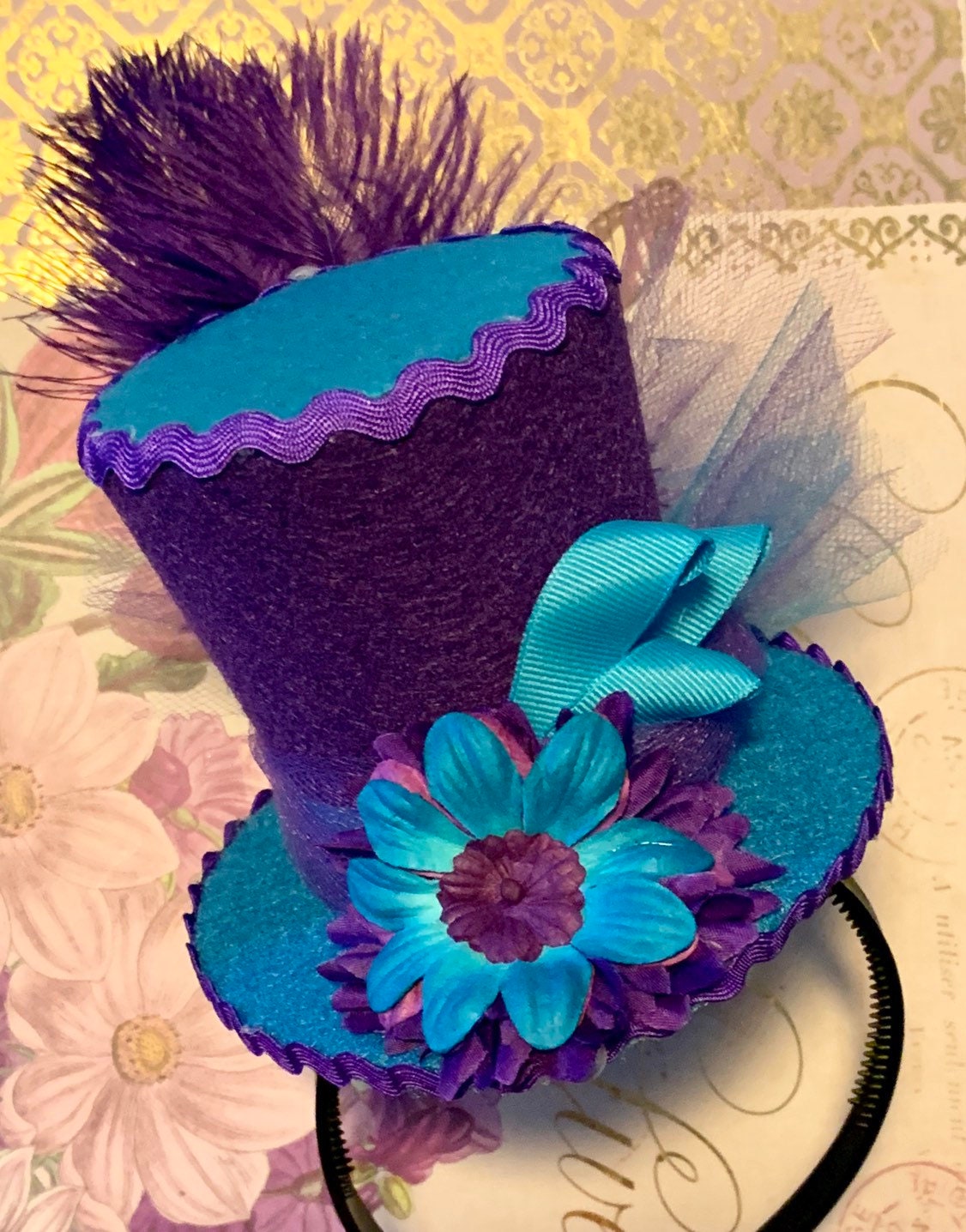 Purple \u0026 Turquoise Tea Party Hat Mad 