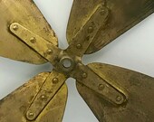 Brass Fan Blade Antique Fan Blade Vintage Fan Blade Antique Brass Fan Blade Vintage Brass Fan Blade with Patina