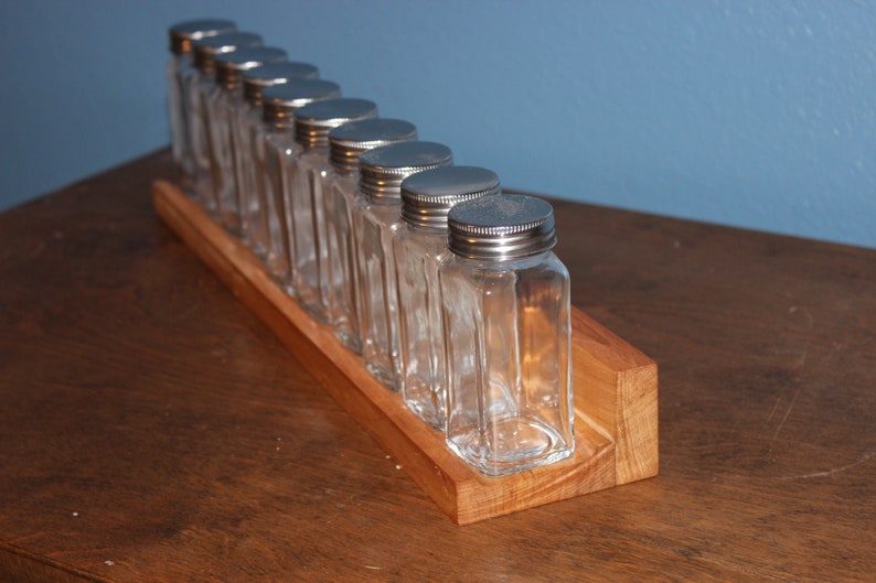 Hand Crafted Spice Rack Reclaimed Maple Wood Spice Rack Spice Shelf Minimalist Floating Wall Mountable