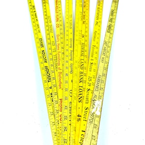 Yardsticks Vintage Measuring Sticks, Ford 1972 Auto Dealership, Advertising Premium, Fairbanks Alaska,