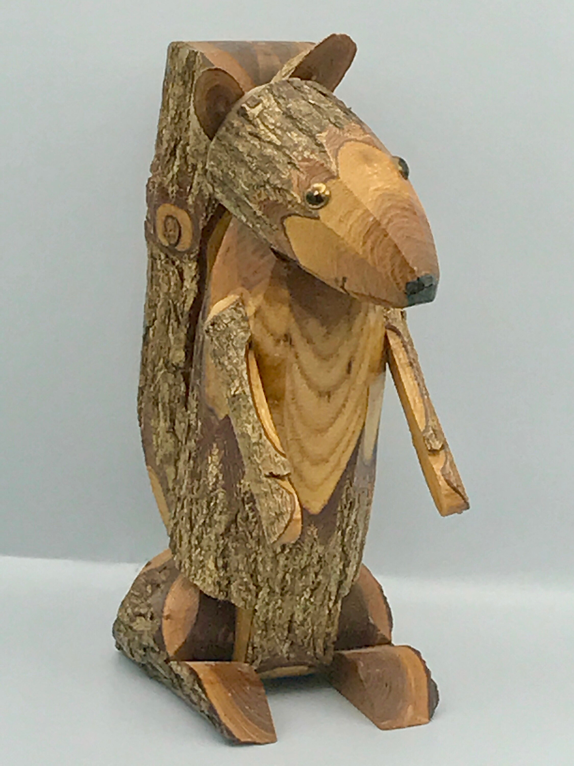 Hand Carved Squirrel Vintage Wooden Squirrel Vintage Wood Etsy