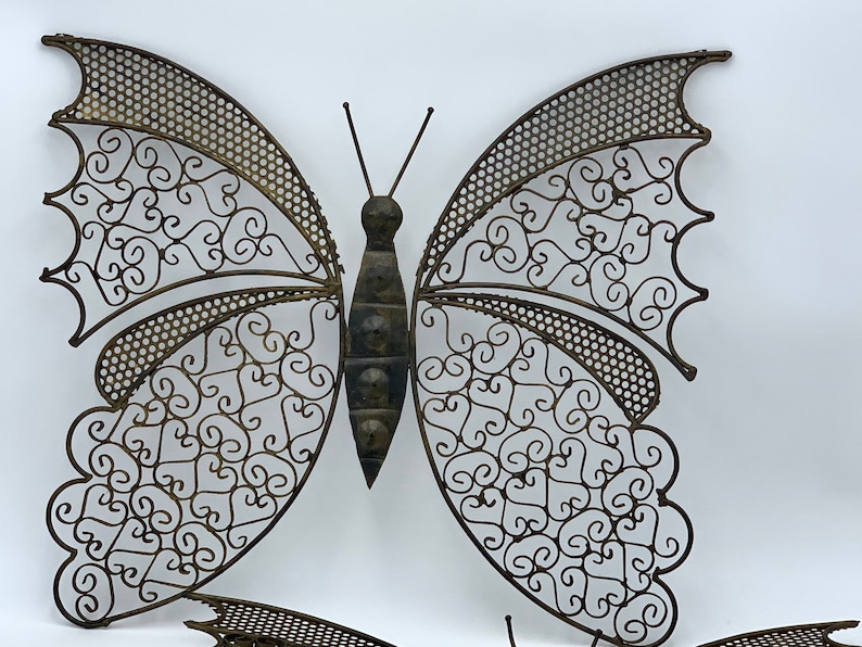 Hand Welded Sculpture Vintage Butterfly Pair Butterflies Etsy