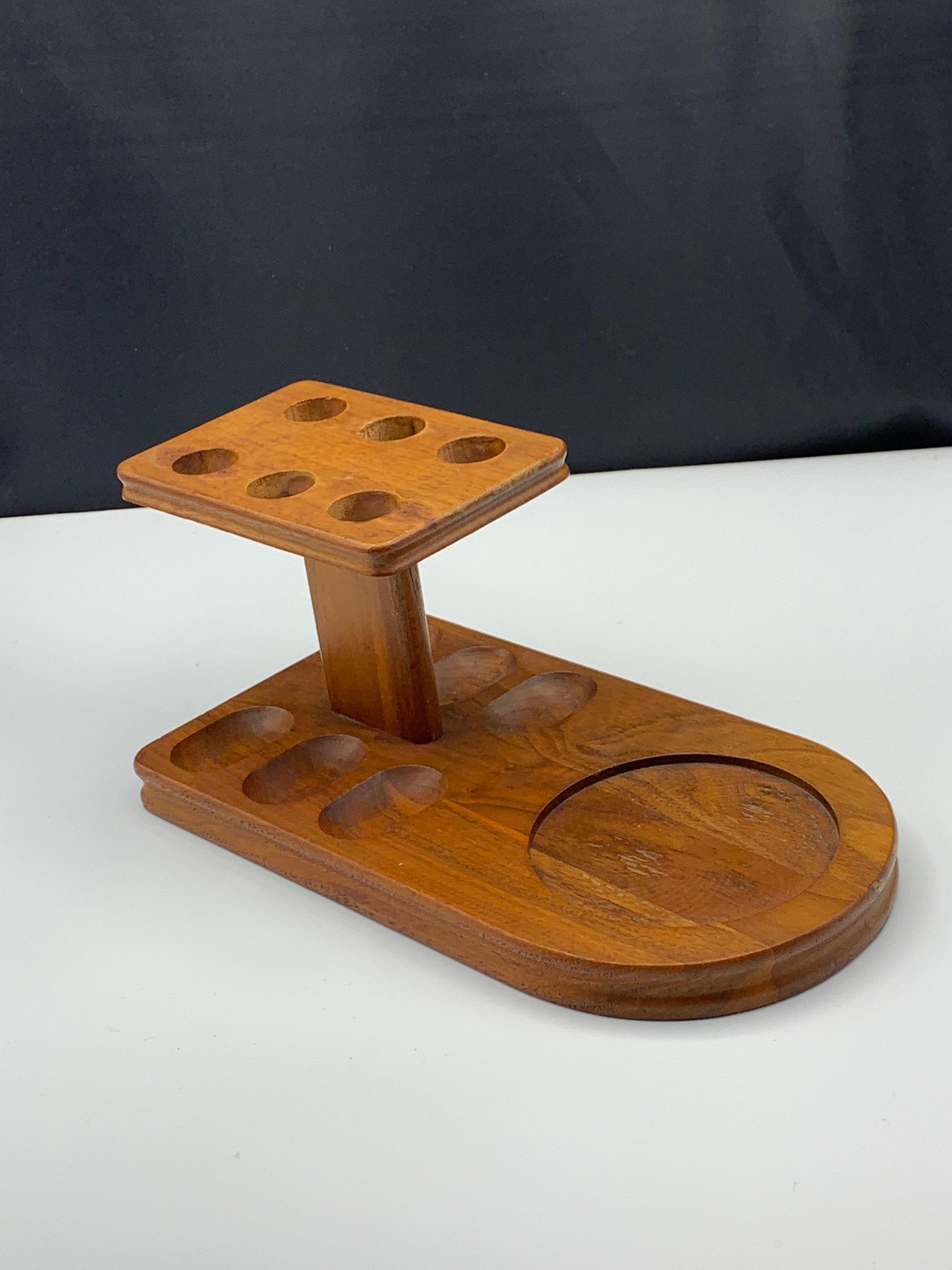 Pipe Stand Vintage Wood Pipe Stand Tobacciana MidCentury Etsy.de