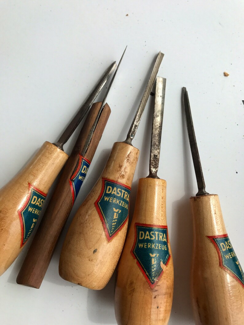 Vintage Dastra Linoleum Schnizer German Tools Woodworking Woodcraft