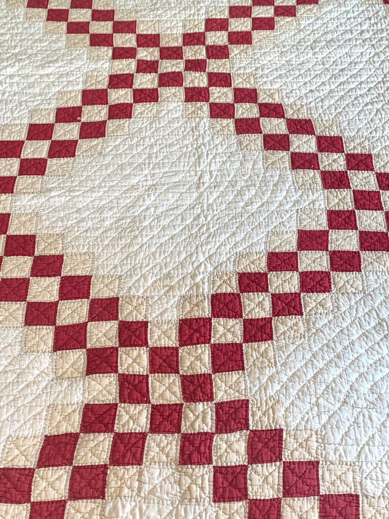 Quilt Antique Turkey Red Hand Quilted Blanket Throw Etsy