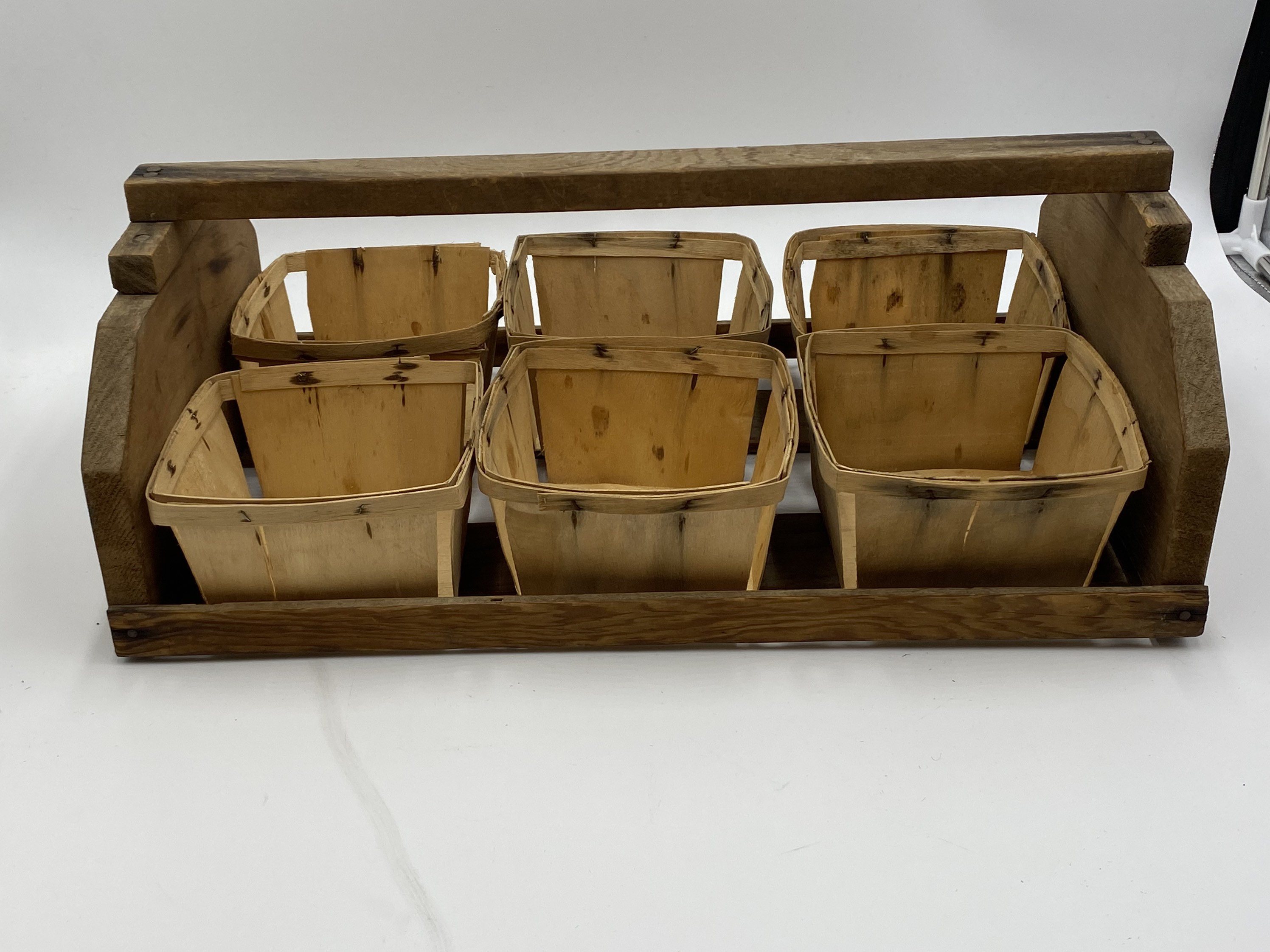 Strawberry Box Vintage Wood Berry Box With Handle and Splint Etsy UK