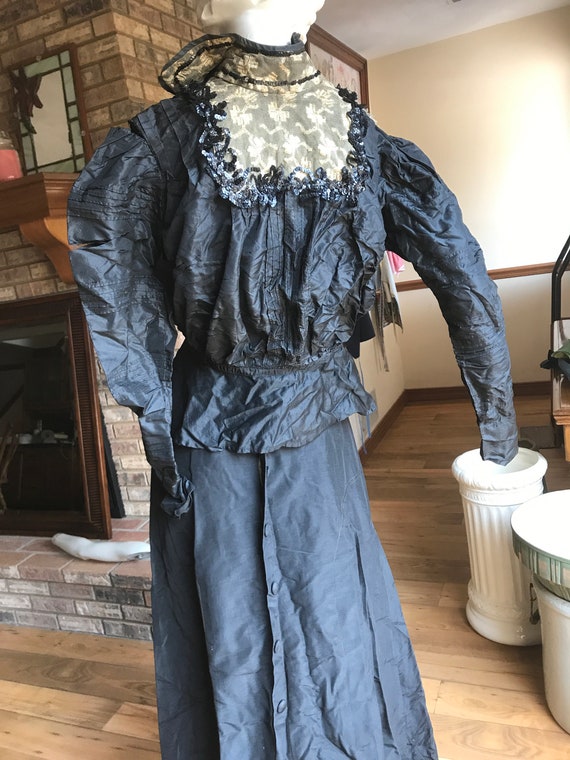 Edwardian Black Skirt, Antique Cloths, Antique Vi