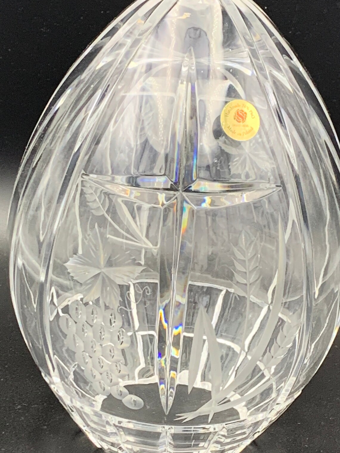 Crystal Egg Large Glass Egg Vintage Cut Crystal Egg Etsy