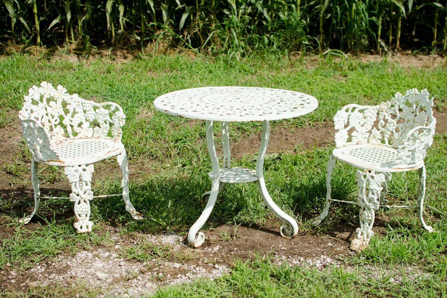 Iron Patio Set Antique Table And Chairs Patio Furniture Etsy