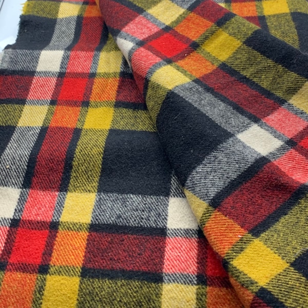 Fabric, Plaid Material, Vintage Fabric, Sewing Project, Gifts for Her, Plaid Fabric, Blanket material, Modern Farmhouse,