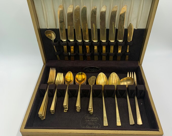 Dirilyte Flatware Dirigold Empress Silverware in Gold Wood Box Etsy
