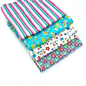 Vintage Feedsack Bags, Small Unopened Grain Sacks from 1940&#39;s, Antique Fabric Bags, Striped Feedsacks, Floral Grain Sack Fabric, Home Decor