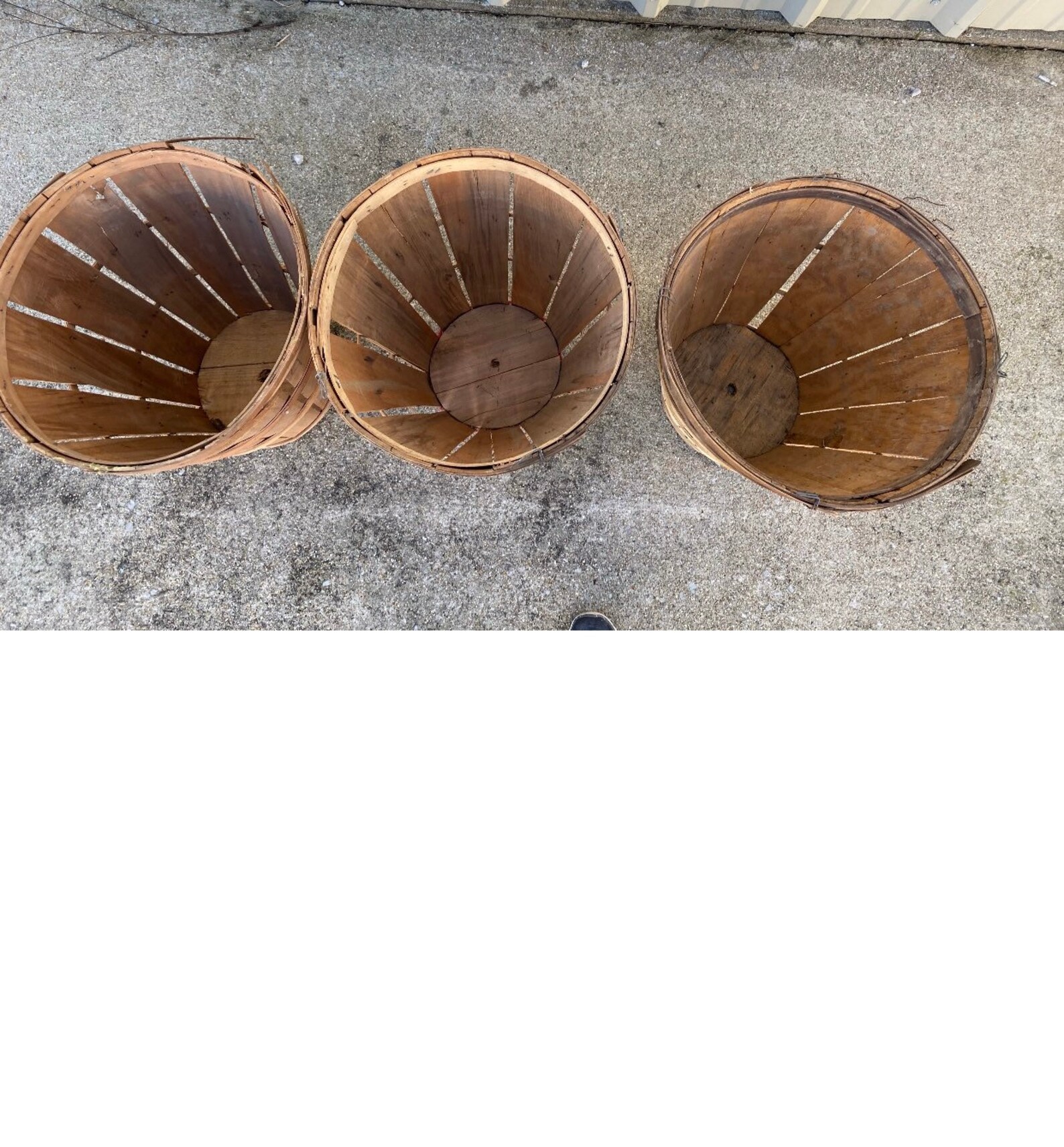 Vintage Orchard Basket Tall Wooden Bushel Basket Antique Etsy