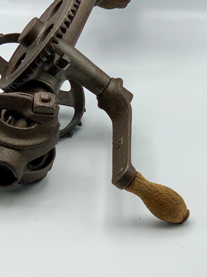 Antique Tool Cast Iron Gears Hand Crank Bench Mount Grinder Etsy