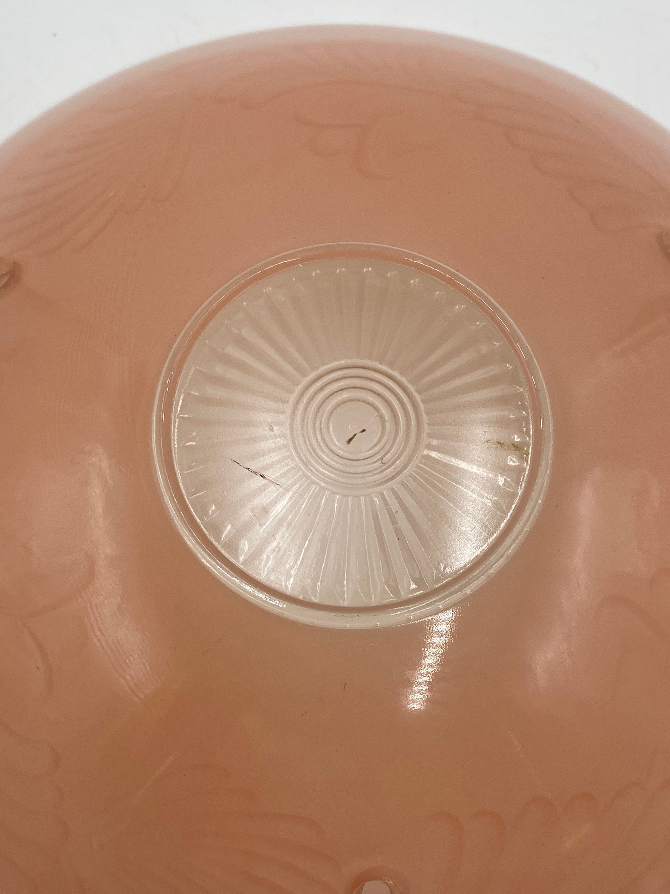 Vintage Etched Pink Glass Light shade Hanging Light Fixture Etsy