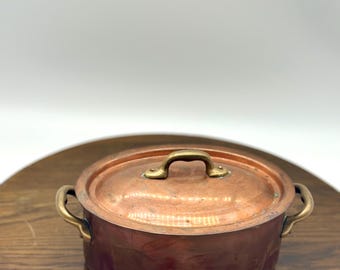 Copper Pot Vintage 1850s French Copper Oval Lidded Braiser