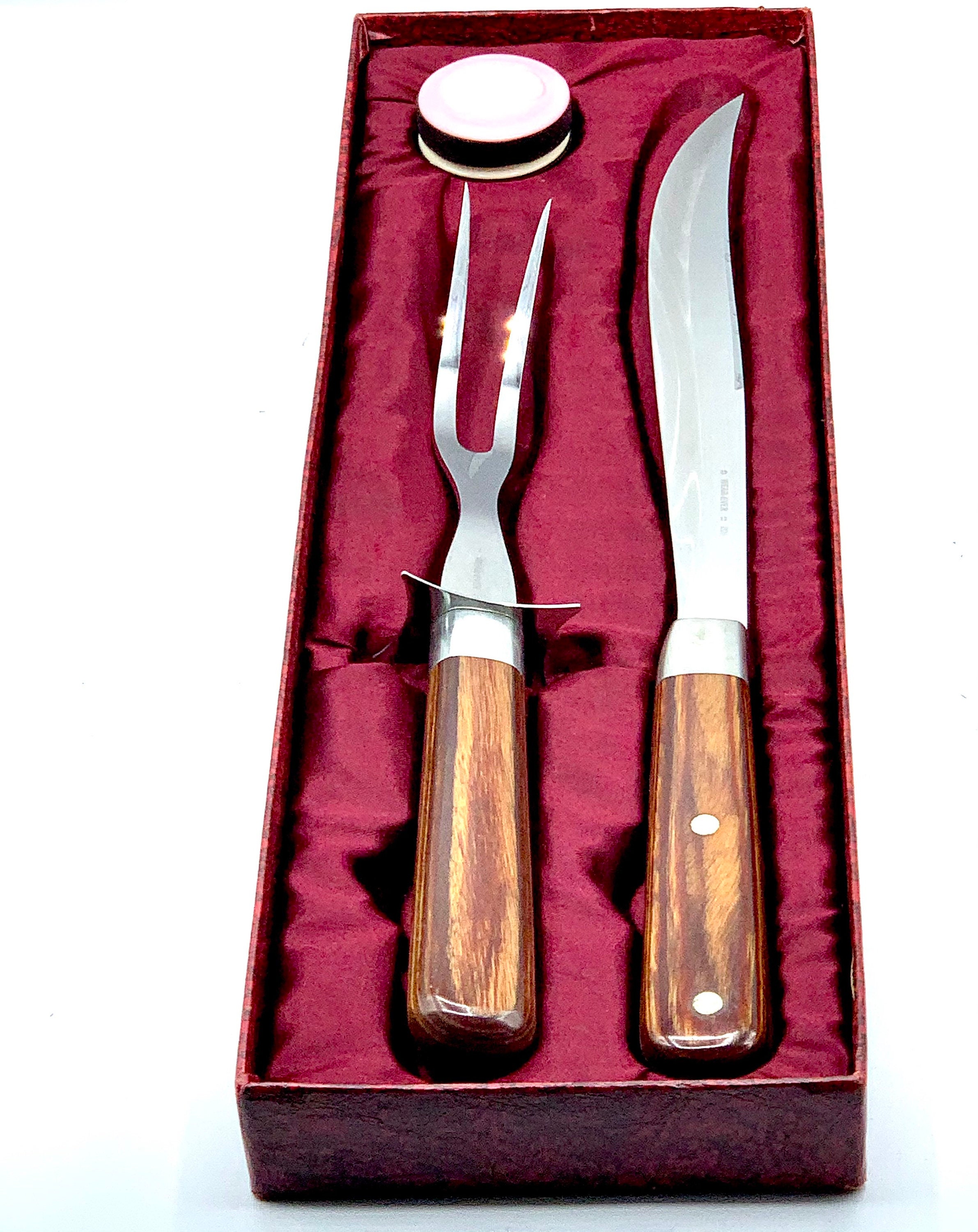 Carving Set Wood Handle Knife and Fork Vintage Cutlery Etsy