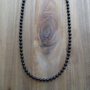 Mens Black Onyx Necklace, Men's Beaded Necklace, 8mm Mens Necklace, Gifts for Men, Long Necklace, Mens Jewelry, Men's Necklace image 1