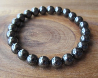 Hematite Bracelet, Stacking Bracelet, Men's Bracelet, Mala Bracelet, Layering Bracelet, Beaded Bracelet, Gift for Men, Men's Fashion