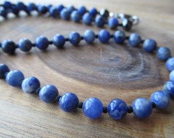 Men's Sodalite Necklace, Mens Choker, Mens Necklace, Men's Beaded Necklace, Men's Necklace, Gift for Men, Men's Jewelry