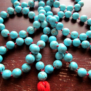 Turquoise Mala Beads, 108 Mala Beads, Turquoise Necklace, Mala Necklace , Prayer Beads , Yoga Jewelry, Japa Mala, Meditation Beads image 3