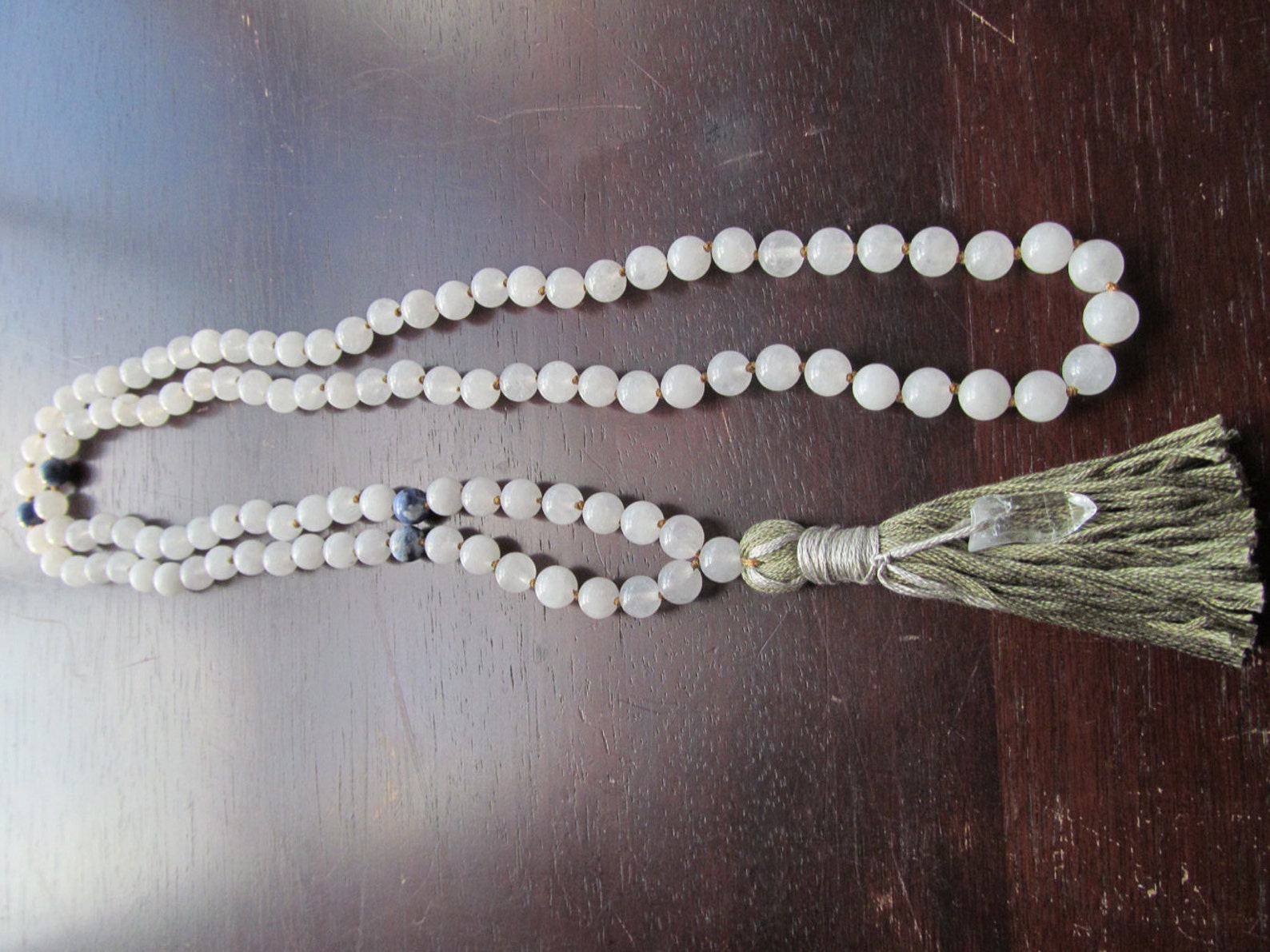 Mala Beads Snow Quartz and Sodalite 108 Mala Beads Mala Etsy
