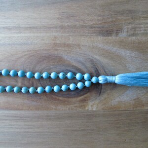 Turquoise Mala Beads, 27 Bead Mala, Pocket Mala, Meditation Beads, Buddhist Prayer Beads, Japa Mala, Hand Knotted Mala, Yoga Jewelry image 3
