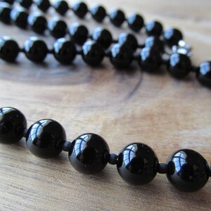 Mens Black Onyx Necklace, Men's Beaded Necklace, 8mm Mens Necklace, Gifts for Men, Long Necklace, Mens Jewelry, Men's Necklace image 4