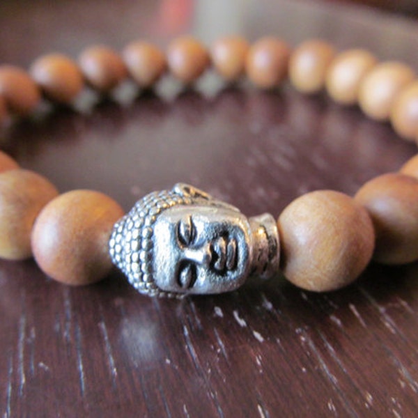 Sandalwood Buddha Bracelet, Energy Bracelett, Wrist Mala, Yoga Bracelet, Yoga Jewelry, Meditation Bracelet, Reiki, Buddhism