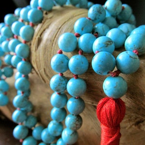 Turquoise Mala Beads, 108 Mala Beads, Turquoise Necklace, Mala Necklace , Prayer Beads , Yoga Jewelry,  Japa Mala, Meditation Beads