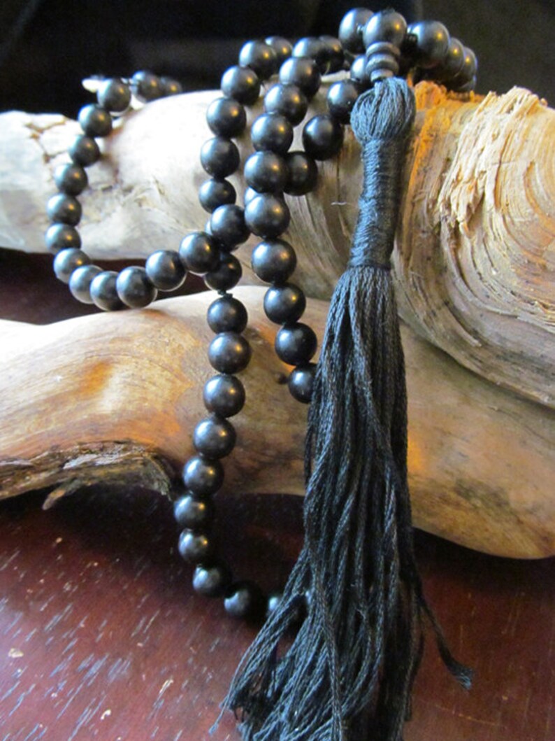 108 Bead Black Ebony Mala Beads Traditional Mala Japa Mala Etsy