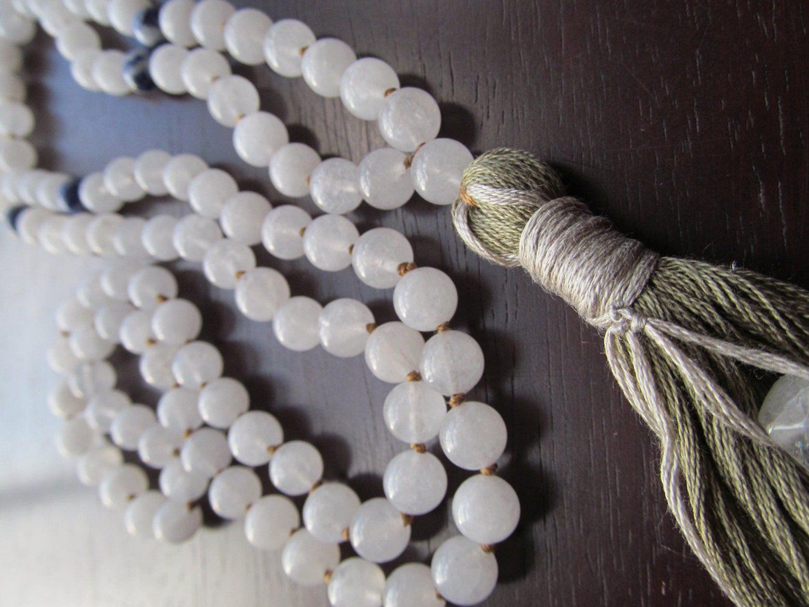 Mala Beads Snow Quartz and Sodalite 108 Mala Beads Mala Etsy